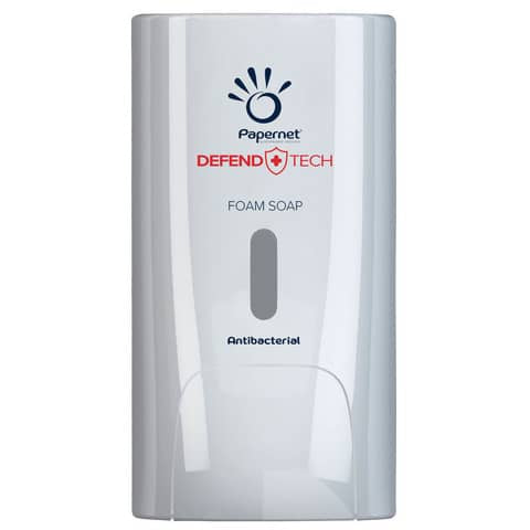 papernet-dispenser-antibatterico-sapone-schiuma-defend-tech-bianco-22x11-6x13-9-cm-capacita-0-5-l-416150