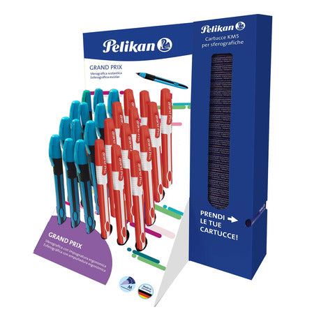 pelikan-espositore-24-penne-sferografiche-grand-prix-cartrucce-colori-assortiti-294439