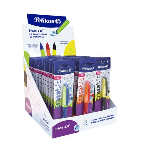 pelikan-espositore-banco-60-penne-ergonomiche-eraseble-roller-pen-refill-colori-assortiti-24007054