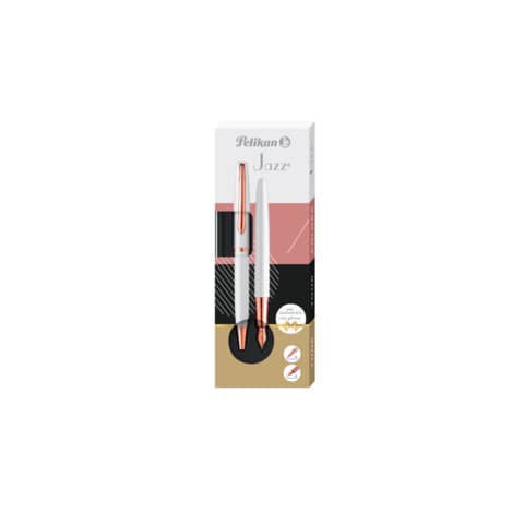 pelikan-set-penna-stilografica-sfera-jazz-nobleelegance-blu-cofanetto-regalo-fusto-bianco-perla-rosa-821865