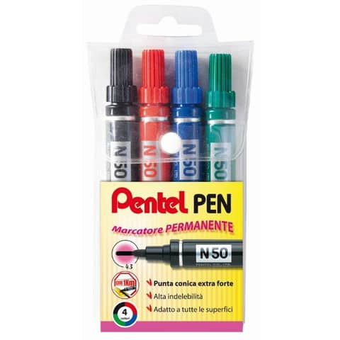pentel-astuccio-marcatore-pen-n50-4-colori-assortiti-punta-tonda