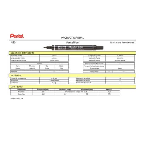 pentel-astuccio-marcatore-pen-n50-4-colori-assortiti-punta-tonda
