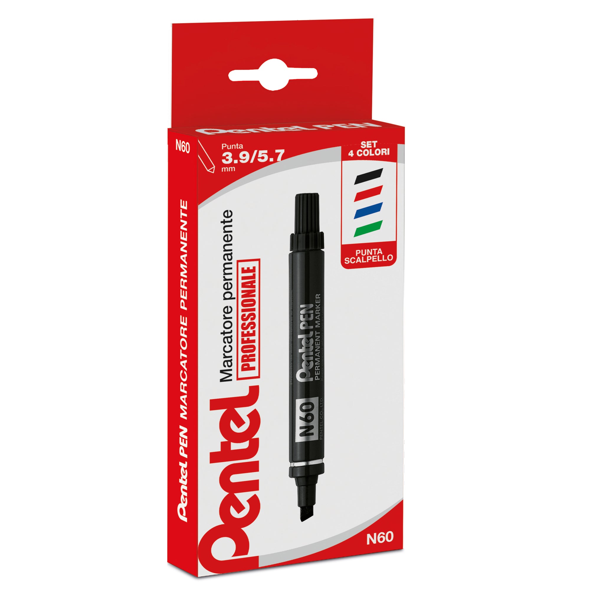 pentel-astuccio-marcatore-pen-n60-4-colori-p-scalpello