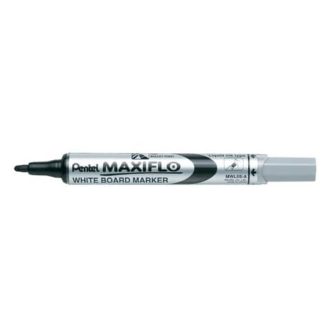 pentel-marcatore-lavagne-bianche-maxiflo-punta-conica-4-0-mm-nero-mwl5s-a