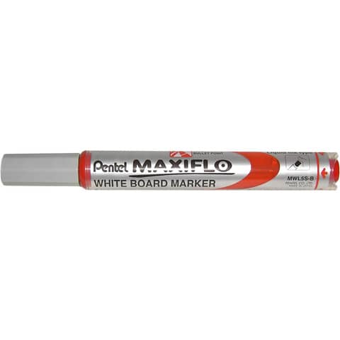 pentel-marcatore-lavagne-bianche-maxiflo-punta-conica-4-0-mm-rosso-mwl5s-b