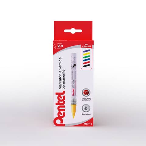 pentel-marcatore-vernice-permanente-punta-2-9-mm-conf-6-pezzi-colori-assortiti-base-0022362