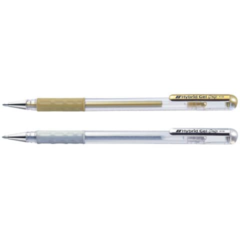 pentel-penna-roller-gel-hybrid-grip-metallic-0-8-mm-argento-k118-z