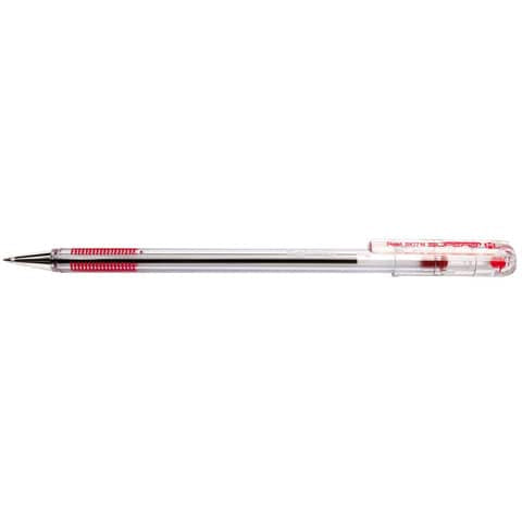 pentel-penna-sfera-superb-punta-media-1-mm-conf-12-pezzi-rosso-bk77m-b
