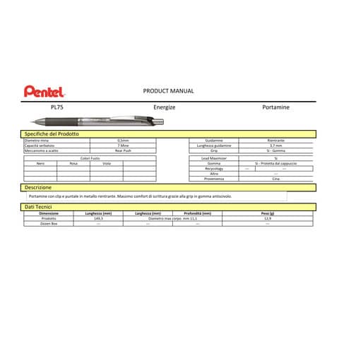 pentel-portamine-energize-pencil-0-5-mm-argento-viola-pl75-vo