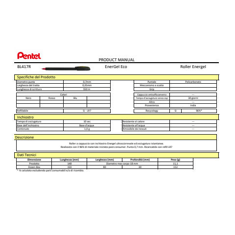 pentel-roller-ricaricabile-energel-cappuccio-96-riciclato-conf-12-pezzi-rosso-bl417r-b