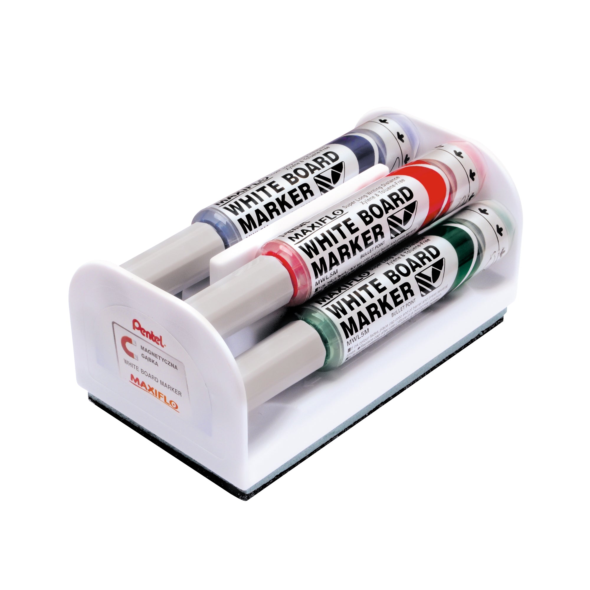 pentel-set-4-marcatori-maxiflo-mwl5m-6mm-assort-cancellino