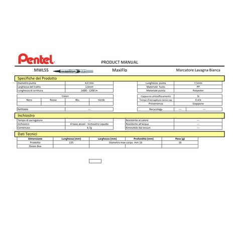 pentel-set-cancellino-4-marcatori-maxiflo-punta-conica-4-mm-colori-assortiti-mwl5s-4n