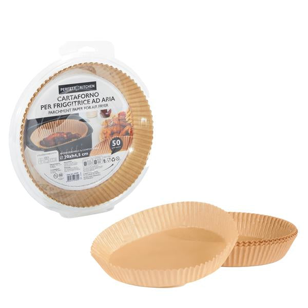perfetto-conf-50-vaschette-cartaforno-friggitrice-aria-astuccio-d20cm-x-h4-5cm