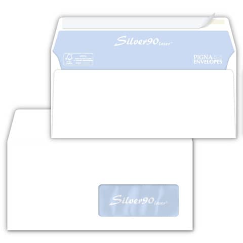 pigna-envelopes-buste-finestra-silver90-laser-patella-aperta-110x230-mm-bianco-conf-500-0221541