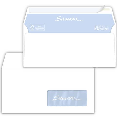 pigna-envelopes-buste-finestra-silver90-laser-patella-chiusa-110x230-mm-bianco-conf-500-0220921
