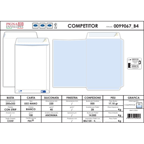 pigna-envelopes-buste-sacco-bianche-autoad-removibili-competitor-string-100-g-mq-250x353-mm-conf-500-0099067