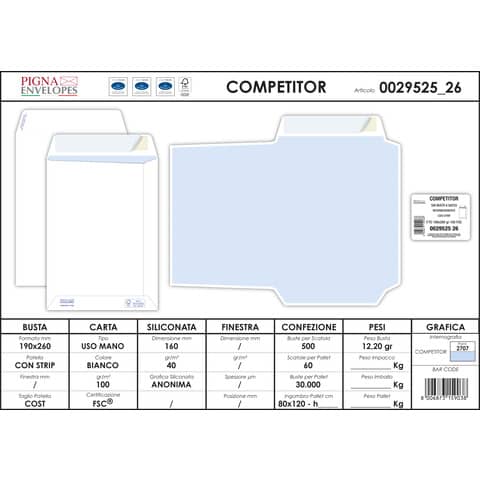 pigna-envelopes-buste-sacco-bianche-autoad-removibili-competitor-strip-100-g-mq-190x260-mm-conf-500-0029525