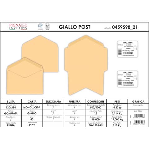 pigna-envelopes-buste-senza-finestra-80-g-mq-120x180-mm-giallo-posta-conf-500-0459598