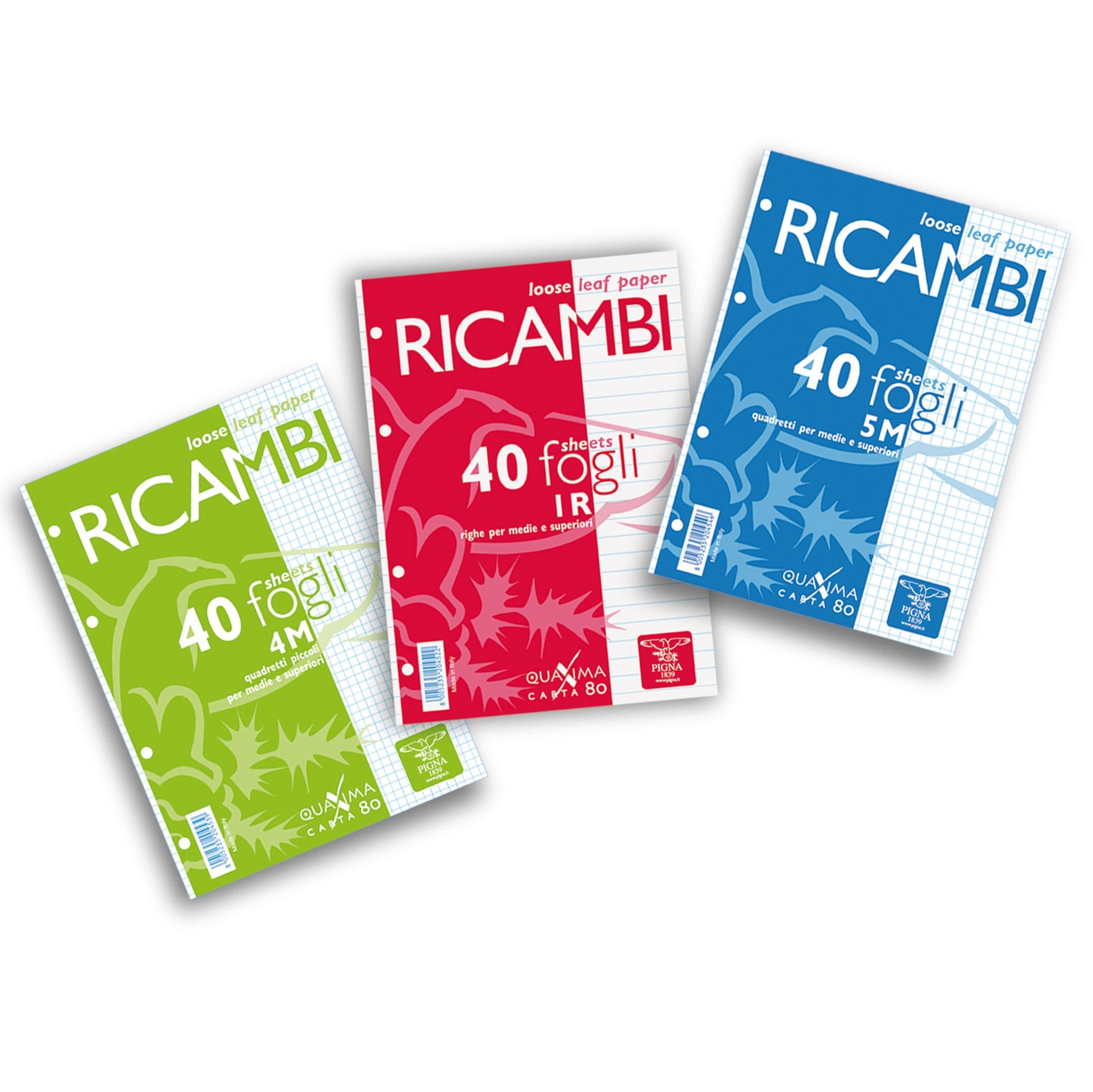 pigna-ricambi-forati-a4-1rigo-quaxima-40fg-80gr