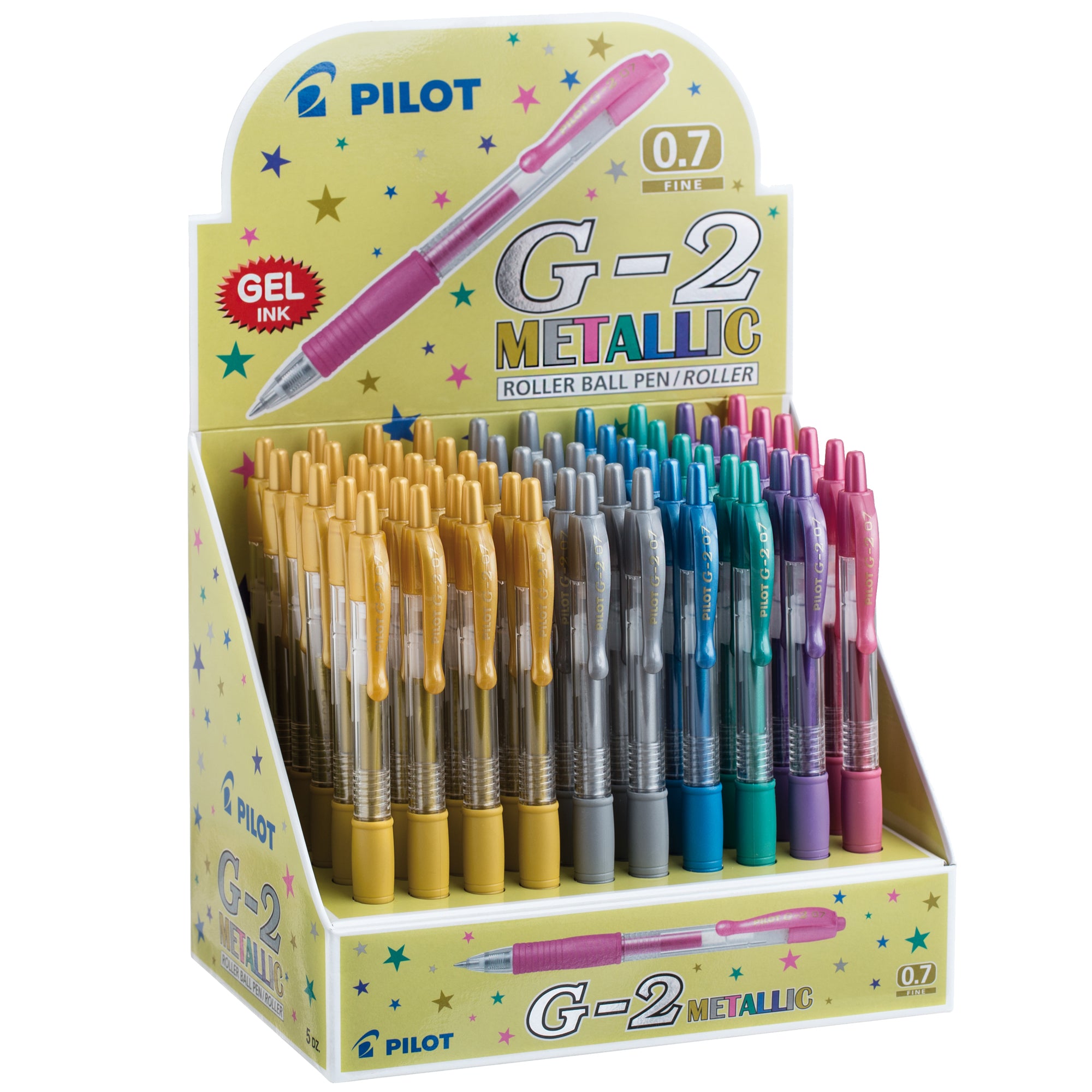pilot-display-60pz-roller-gel-scatto-g-2-0-7mm-colori-assortiti-metallic