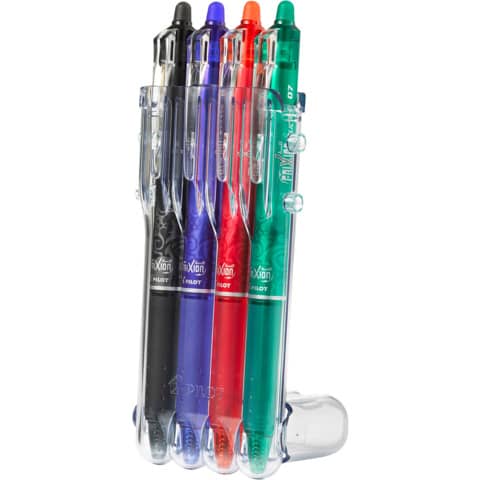 pilot-penne-sfera-cancellabili-frixion-ball-clicker-0-7-mm-nero-blu-rosso-verde-set2go-4-pezzi-006822