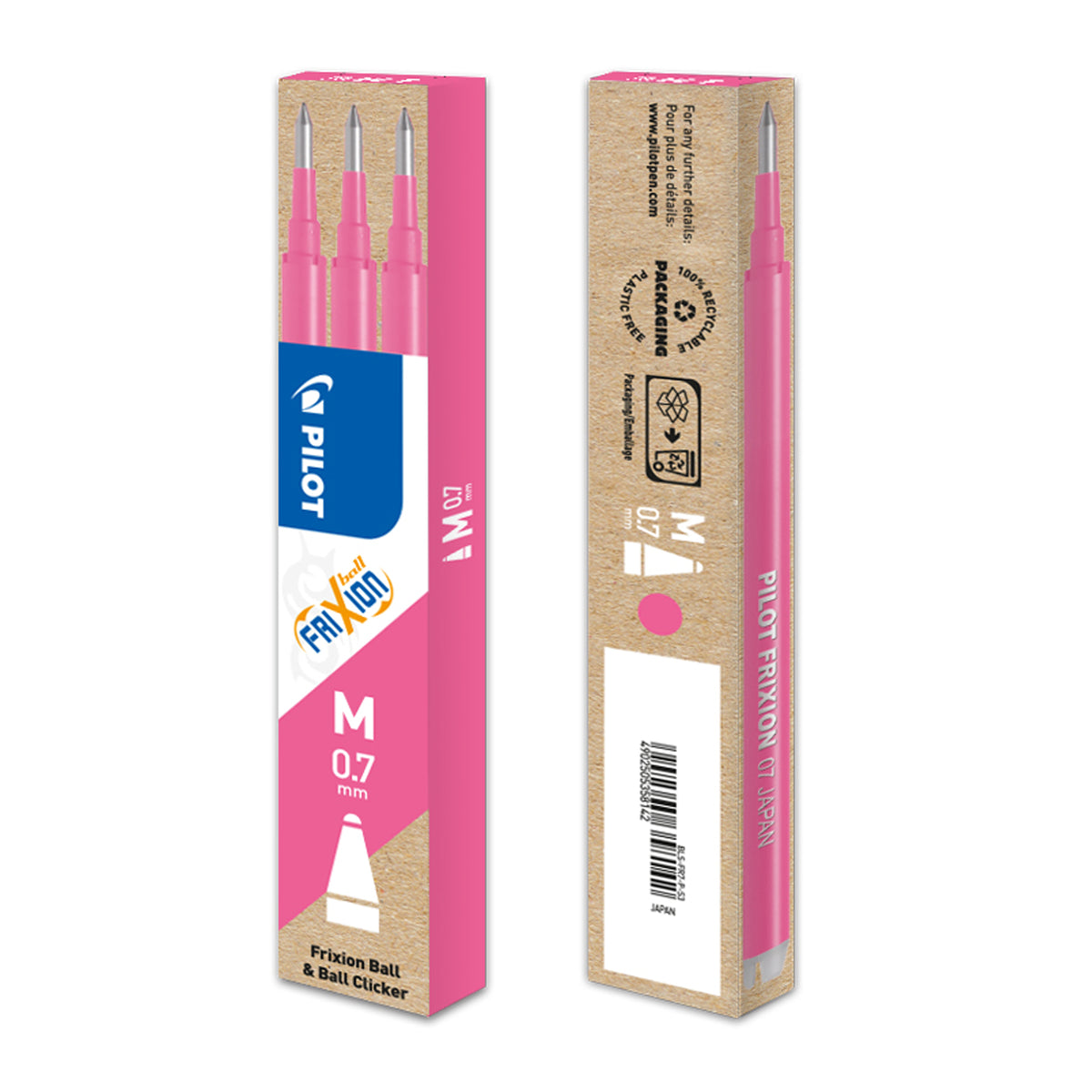 pilot-set-3-refill-sfera-frixionball-0-7mm-rosa