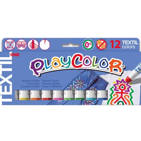 playcolor-tempera-solida-stick-12-colori-assortiti-tessuti-10-gr-10461