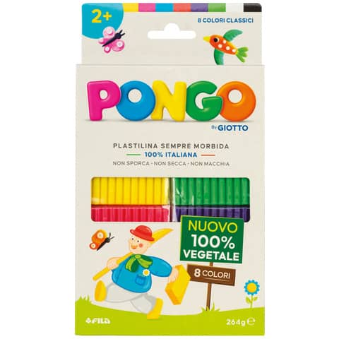 pongo-astuccio-8-panetti-plastilina-vegetale-264-g-colori-assortiti-classici-f603000