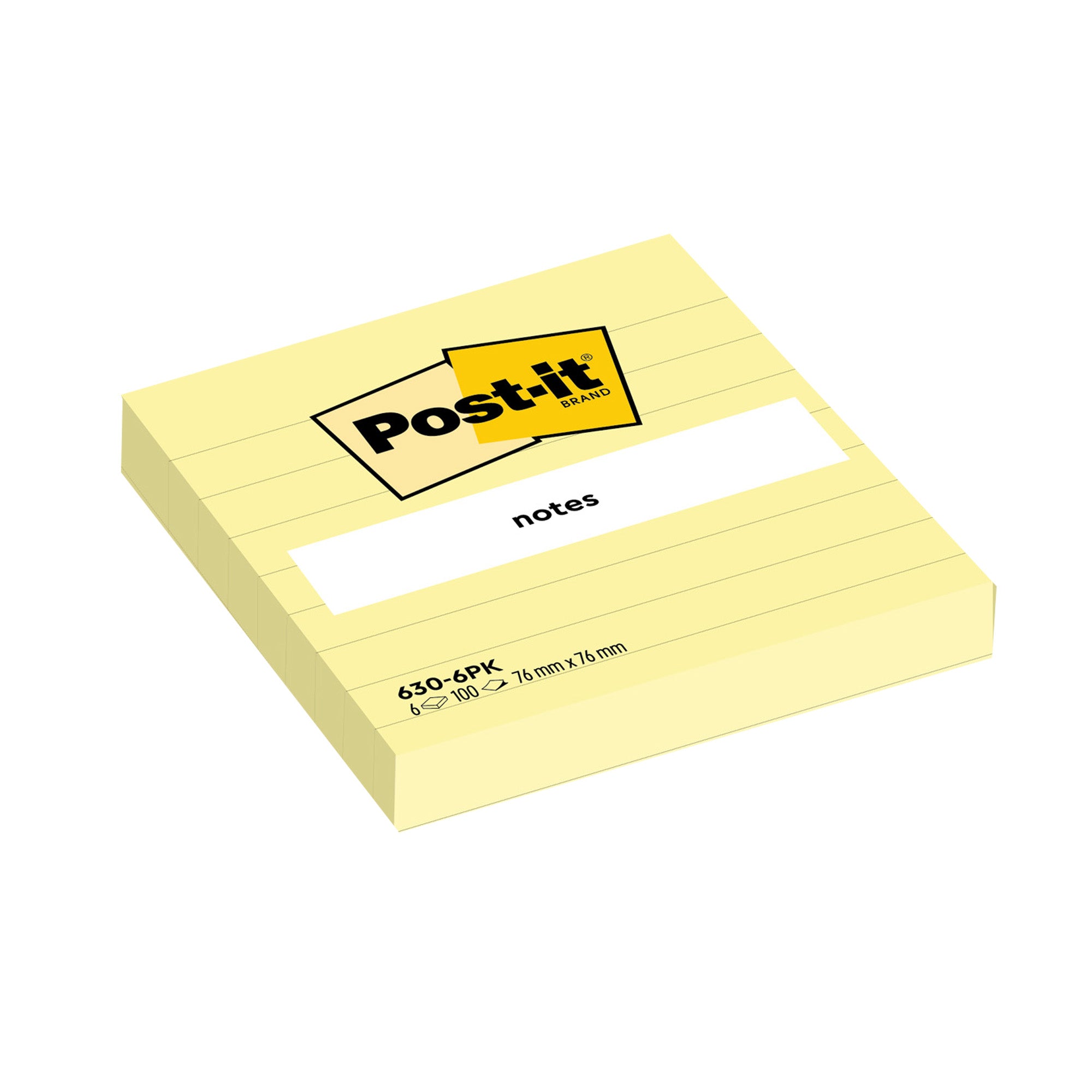 post-it-blocco-100fg-giallo-canary-76x76mm-giallo-righe-630-6pk