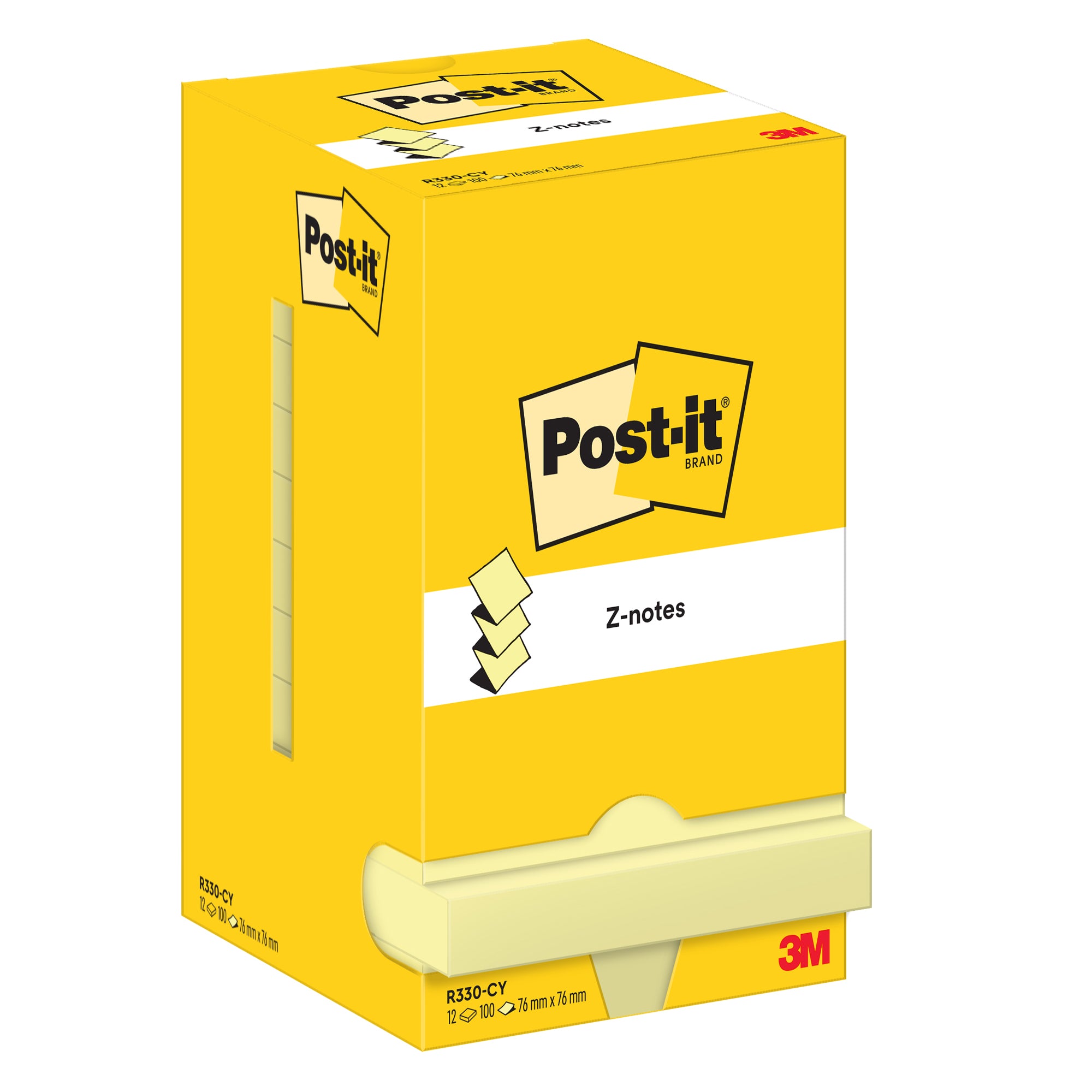 post-it-blocco-100fg-z-notes-r330-giallo-canary-76x76mm