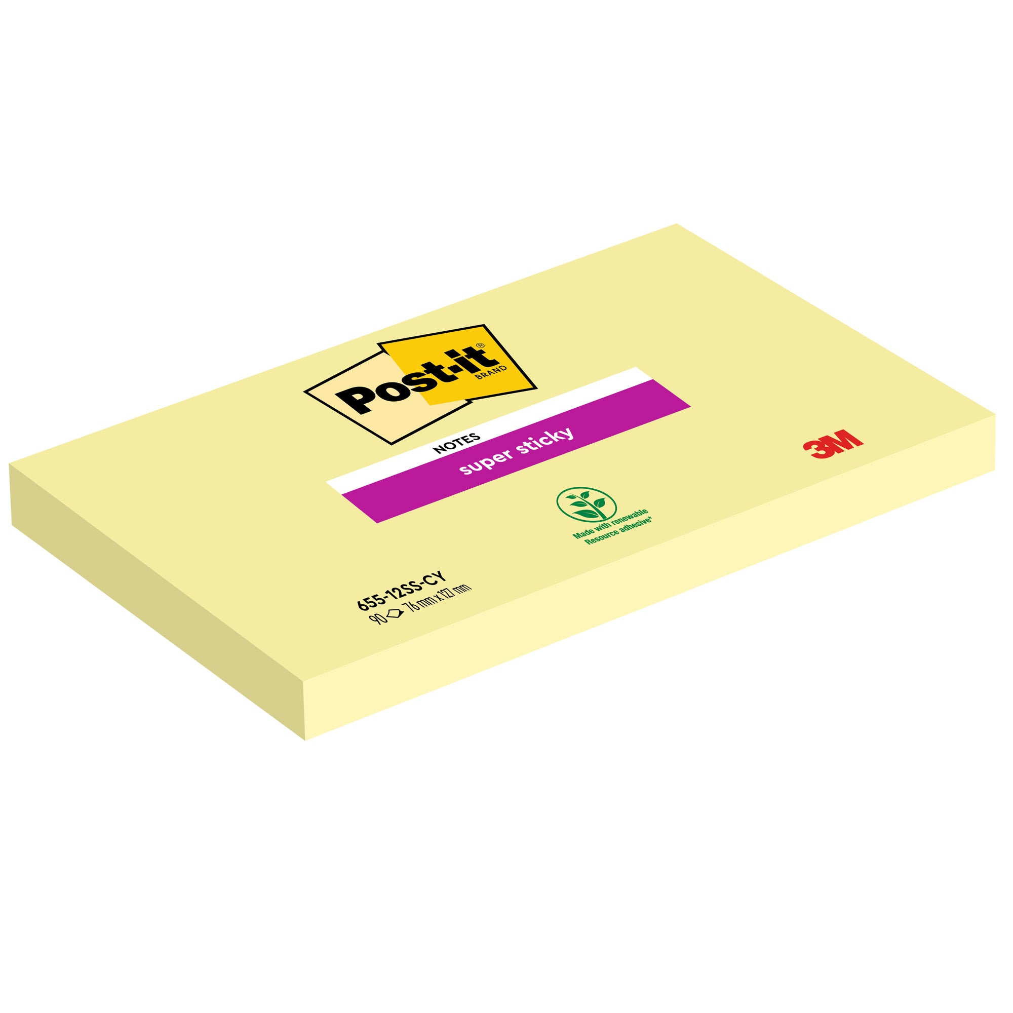 post-it-blocco-90foglietti-supersticky-giallo-canary-76x127mm-655-12ss-cy