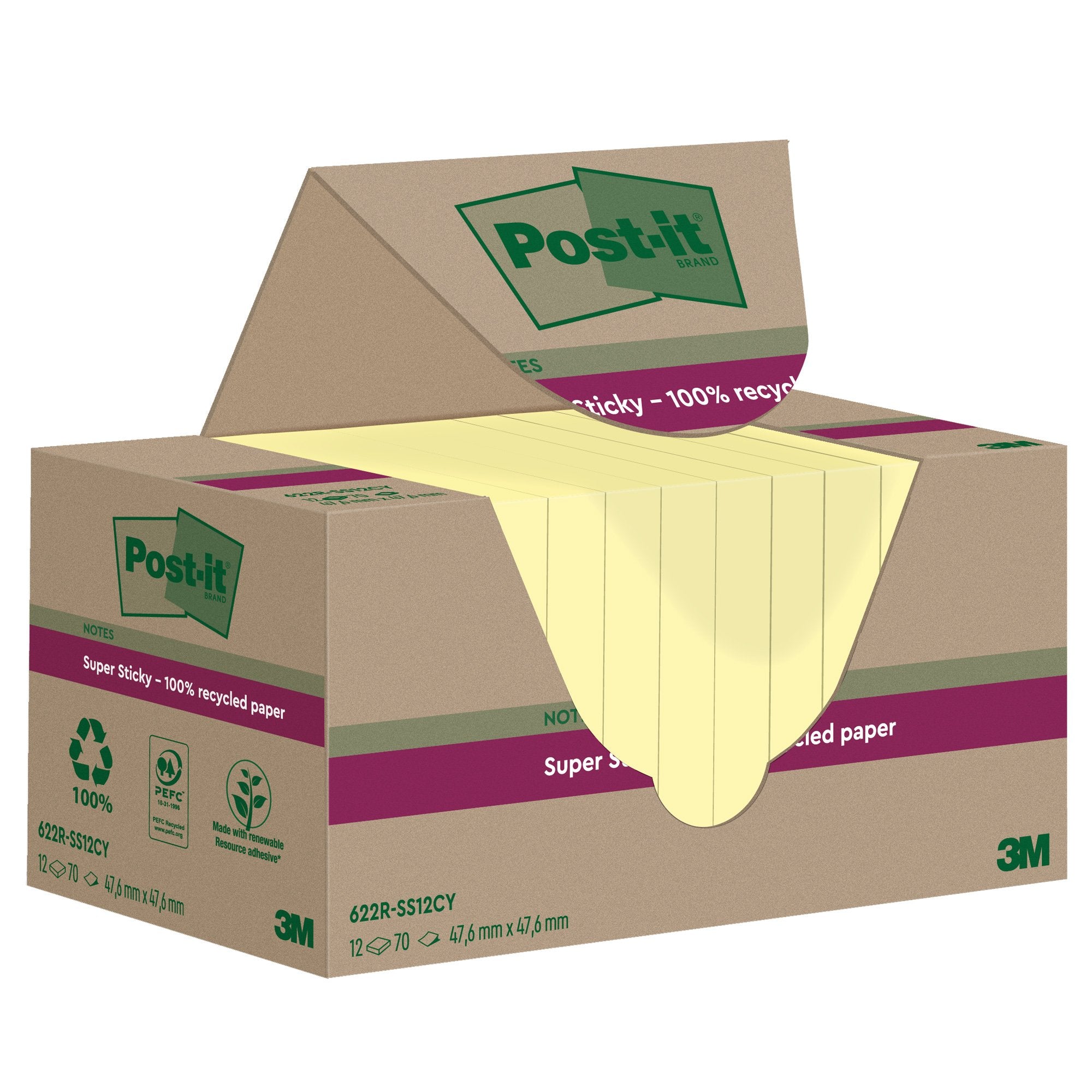 post-it-cf-12pz-blocco-70fg-supersticky-green-47-6x47x6mm-622r-sscy-giallo