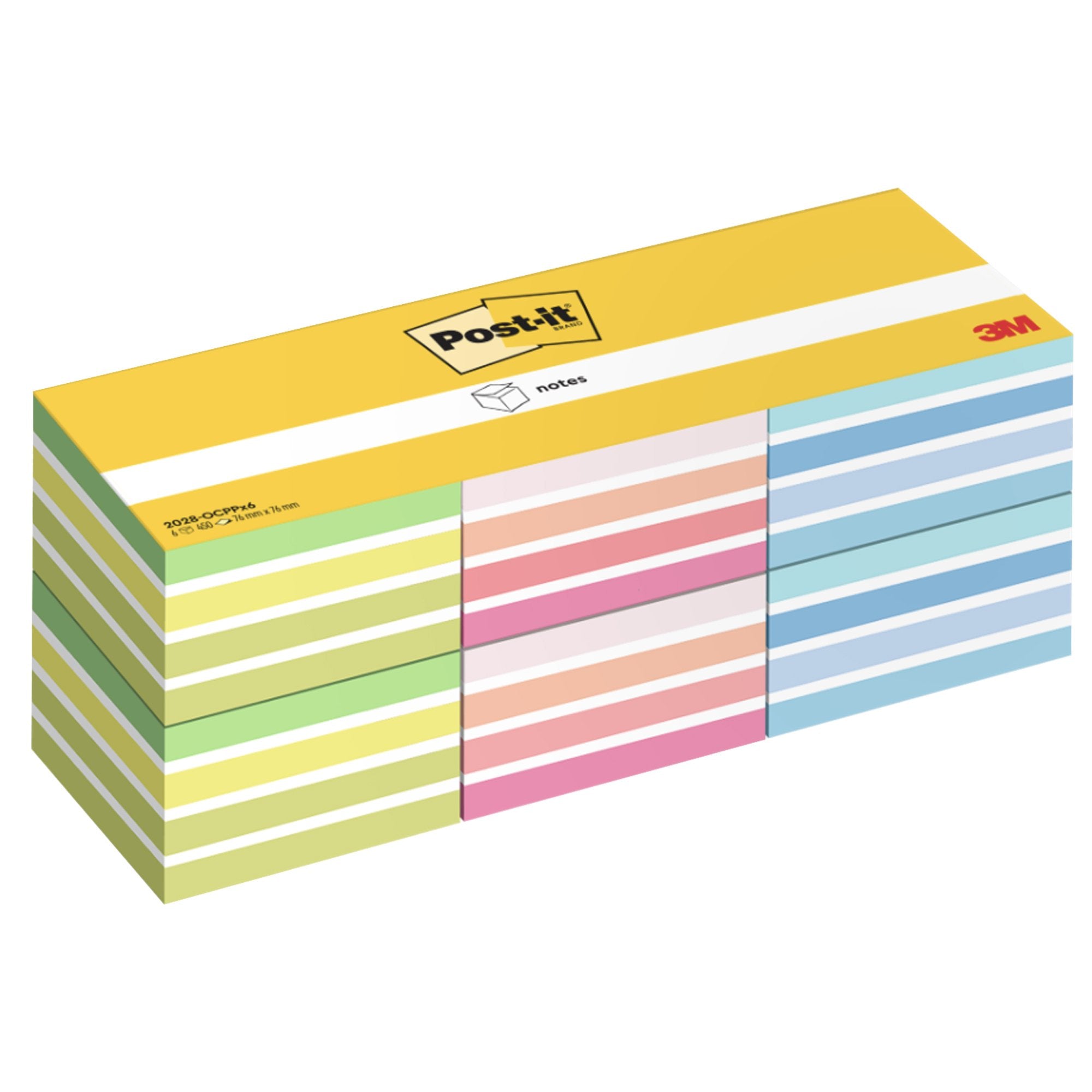 post-it-cf-6pz-cubo-450fg-notes-76x76mm-2028-0cppx6-colori-ass-neon-pastello