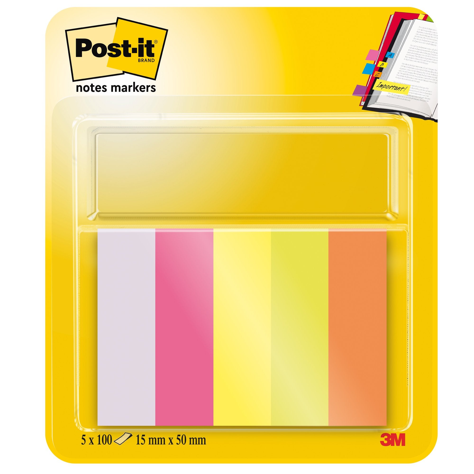 post-it-segnapagina-670-5-500fg-5colori-index-15x50mm-carta