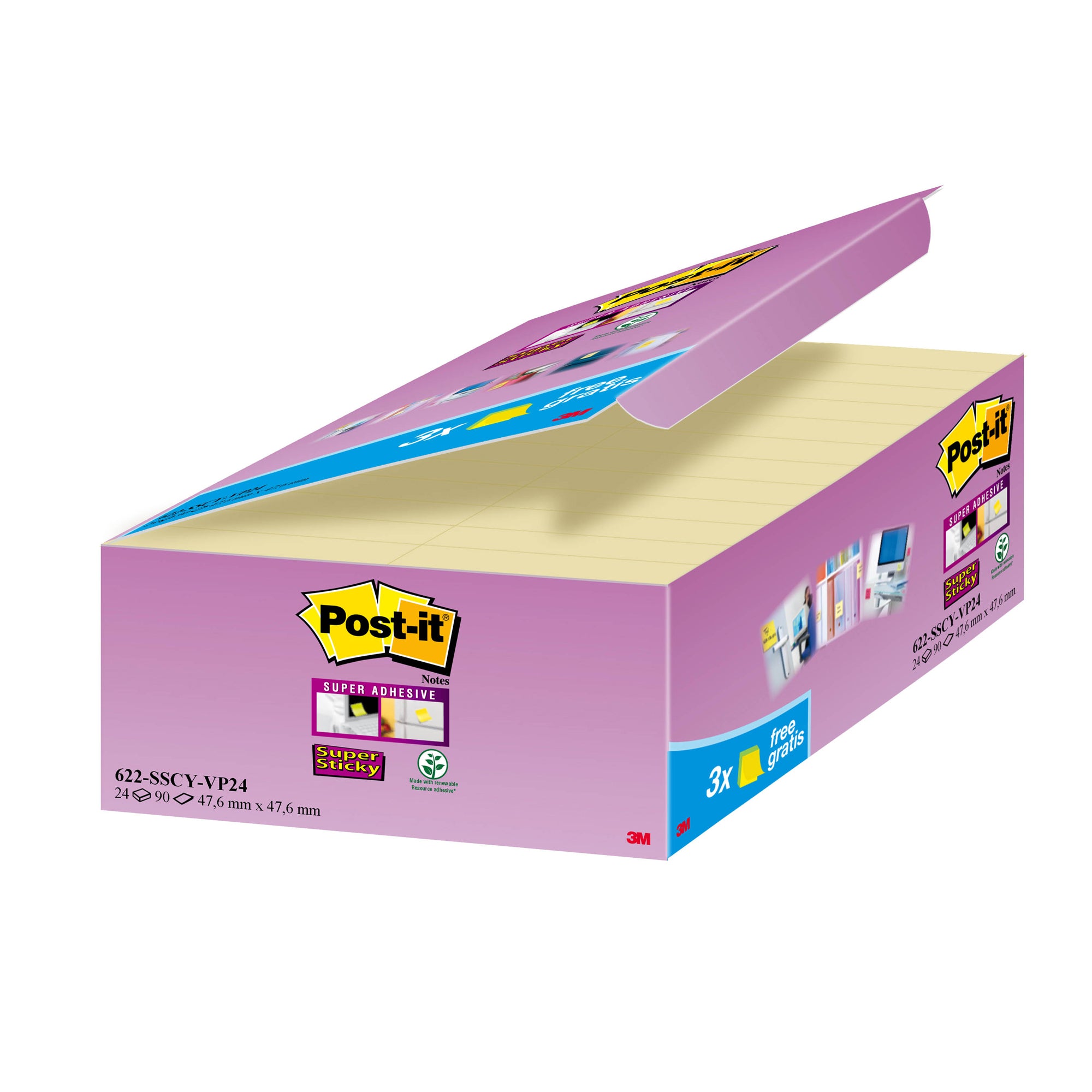 post-it-value-pack-213-blocco-90fg-super-sticky-giallo-canary-47-6x47-6mm