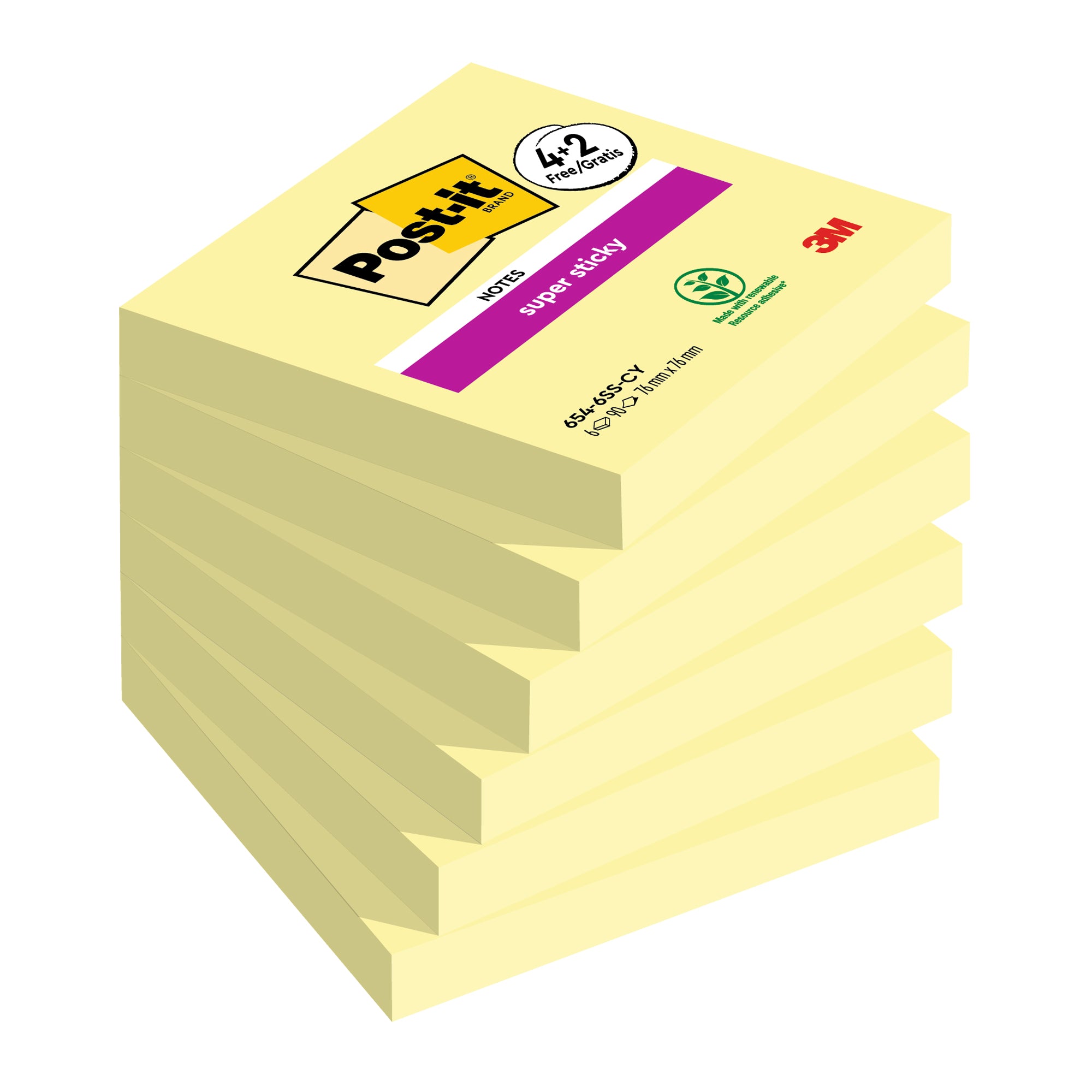 post-it-value-pack-42-super-sticky-giallo-canary-76x76-mm-90-fogl-blocco