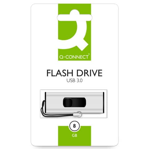 q-connect-chiavetta-usb-super-speed-3-0-argento-nero-8-gb-kf16368