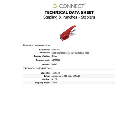 q-connect-cucitrice-pinza-metallo-max-15-fogli-rosso-kf14107