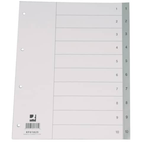 q-connect-divisore-numerico-grigio-22-5x29-7-cm-ppl-1-10-kf01825