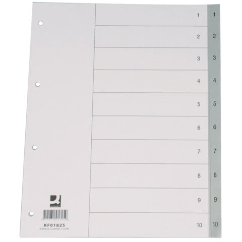 q-connect-divisore-numerico-grigio-22-5x29-7-cm-ppl-1-10-kf01825