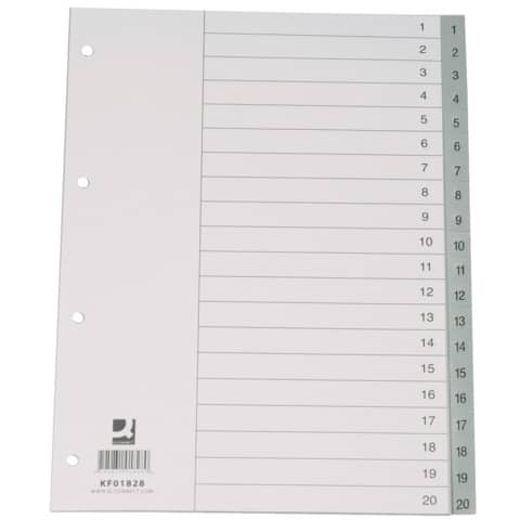 q-connect-divisore-numerico-grigio-22-5x29-7-cm-ppl-1-20-kf01828