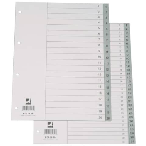 q-connect-divisore-numerico-grigio-22-5x29-7-cm-ppl-1-20-kf01828