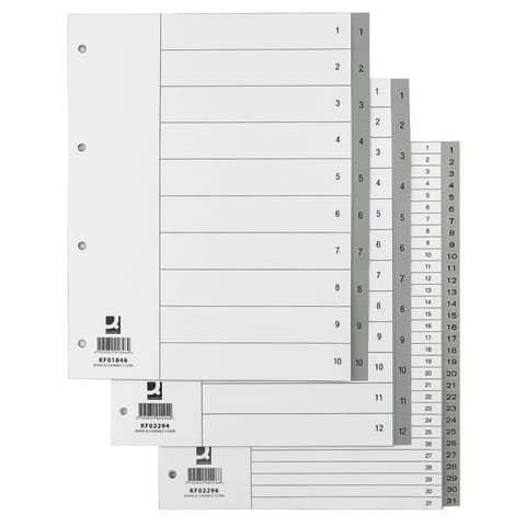 q-connect-divisore-numerico-grigio-xl-24-5x29-7-cm-ppl-1-12-kf02294