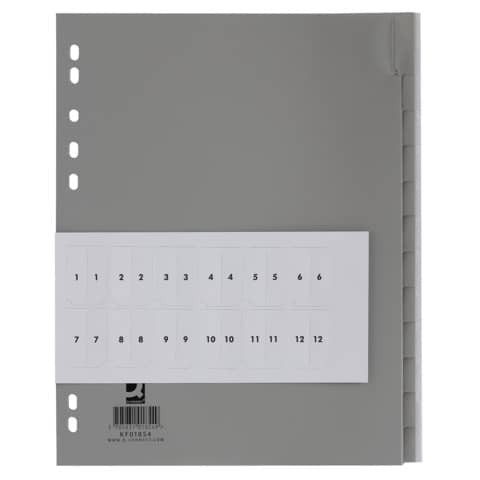 q-connect-divisore-personalizzabile-grigio-24-5x29-7-cm-ppl-12-pagine-kf01854