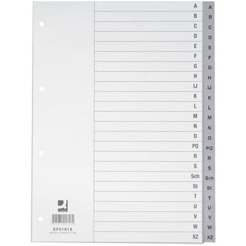 q-connect-divisori-alfabetici-a-z-22-5x29-7-cm-grigio-24-pagine-kf01818