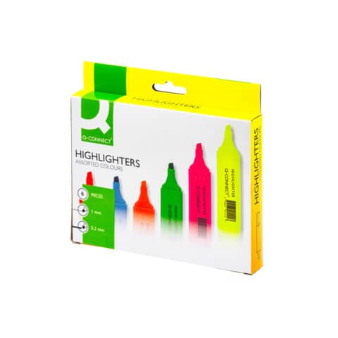 q-connect-evidenziatori-1-5-2-mm-assortiti-astuccio-6-colori-kf01909