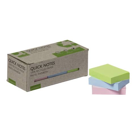 q-connect-foglietti-riposizionabili-riciclati-colori-assortiti-arcobaleno-pastello-conf-12-blocchetti-100