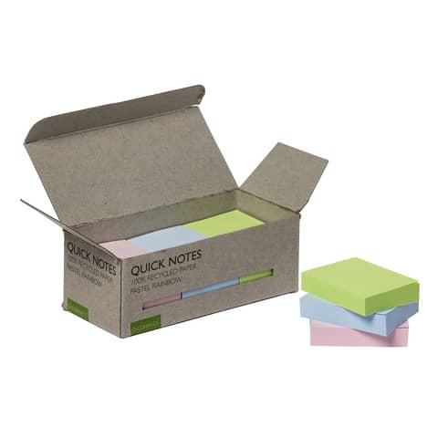 q-connect-foglietti-riposizionabili-riciclati-colori-assortiti-arcobaleno-pastello-conf-12-blocchetti-100