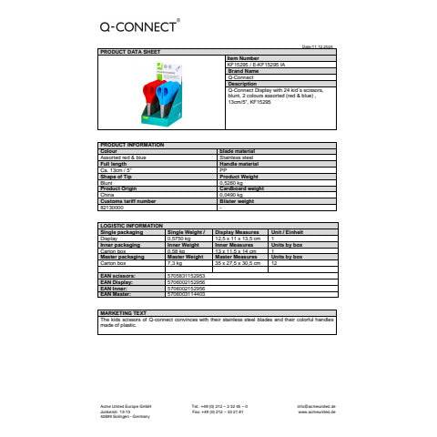 q-connect-forbici-decoupage-acciaio-punta-rotonda-colori-assortiti-rosso-blu-13-cm-kf15295