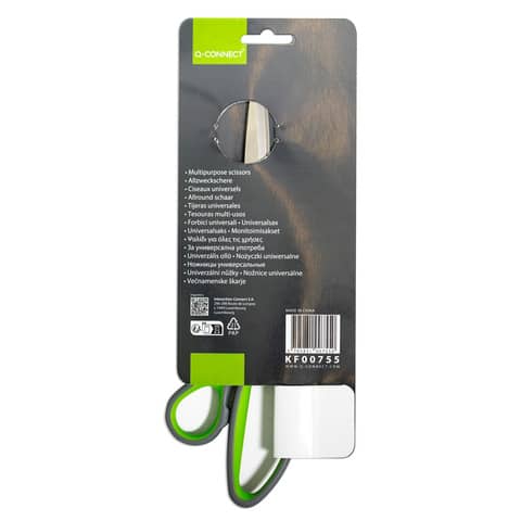 q-connect-forbici-softgrip-lame-asimmetriche-grigio-verde-24-9-cm-kf00755